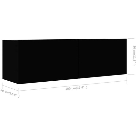 Έπιπλα Τηλεόρασης VidaXL Μοριοσανίδα 3 Τμχ 100x30x30cm - Μαύρο image 5