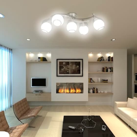 Vidaxl Φωτιστικό Οροφής Με Γυάλινα Καπέλα Σε Κυματιστή Ράγα image 3