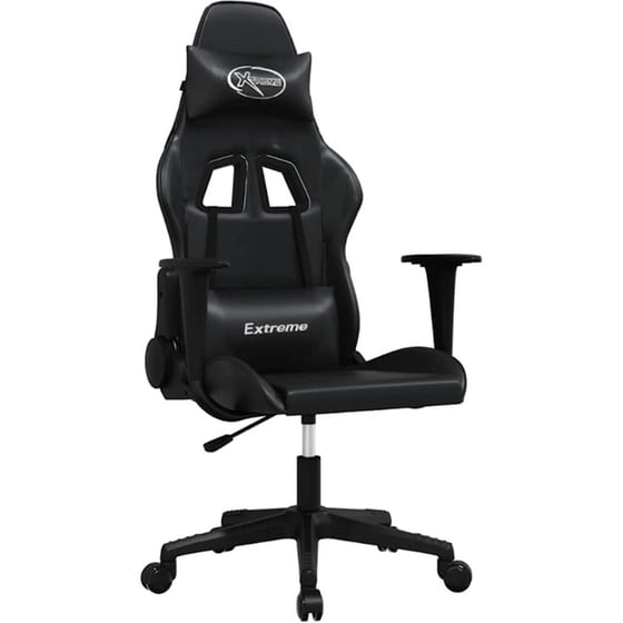 Καρέκλα Gaming VIDAXL 3143695 με Ρυθμιζόμενα Μπράτσα από Τεχνητό Δέρμα - Μαύρη image 0