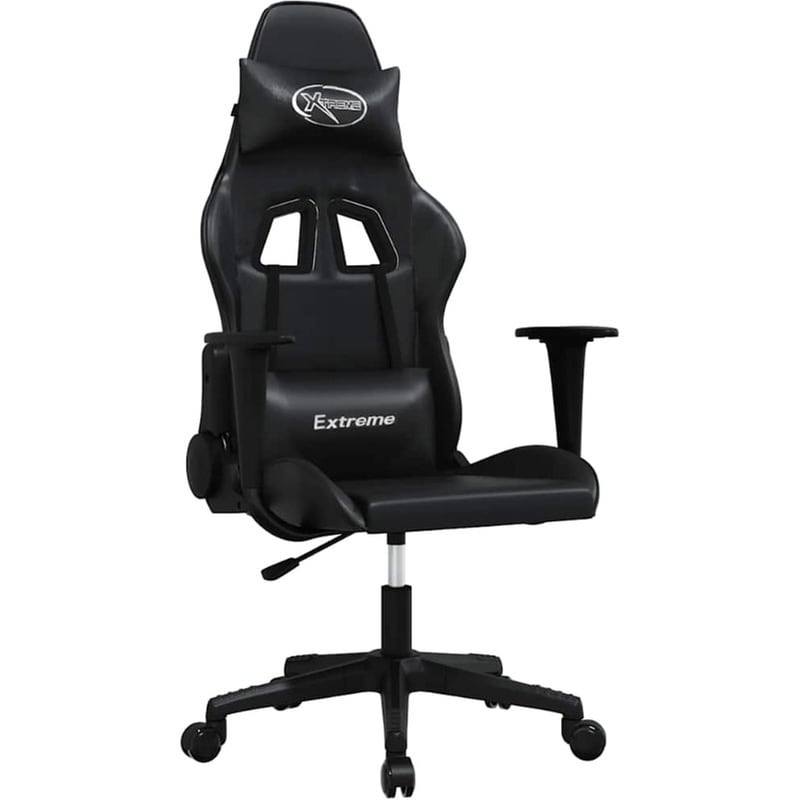 Καρέκλα Gaming VIDAXL 3143695 με Ρυθμιζόμενα Μπράτσα από Τεχνητό Δέρμα - Μαύρη