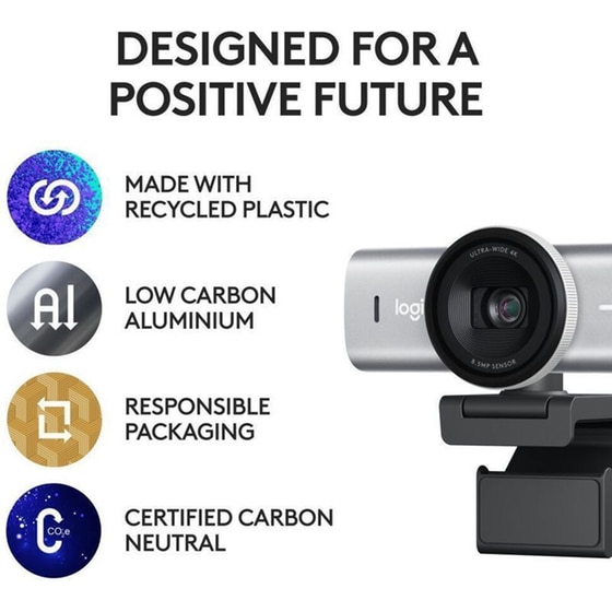 Logitech MX Brio 705 for Business Web Camera 4K- Ασημί image 3