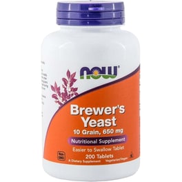 Ειδικό Συμπλήρωμα Now Brewer's Yeast 650mg - 200 ταμπλέτες