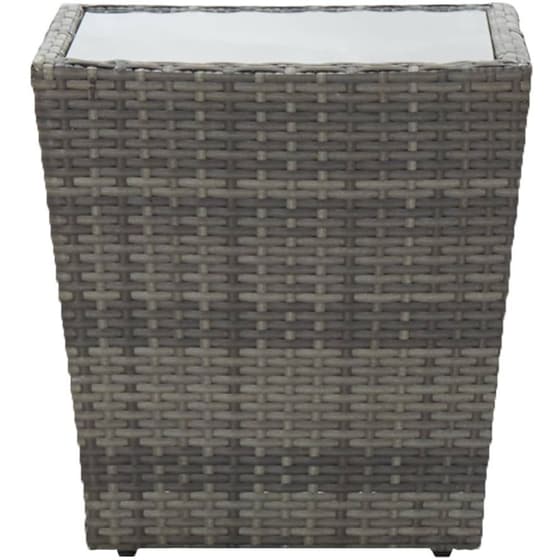 Σετ Επίπλων Bistro Κήπου VidaXL από Συνθ. Ρατάν και Ψημένο Γυαλί 5Τμχ - Γκρι image 7