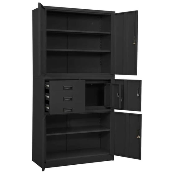 Ντουλάπα Γραφείου VidaXL από Ατσάλι 90x40x180 cm - Ανθρακί image 5