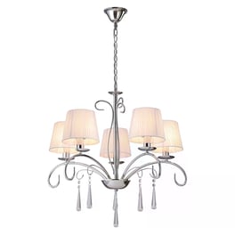 Πολυέλαιος Οροφής Homelighting Flaren Μεταλλικός 61x61x58 cm - Ασημί/Λευκός