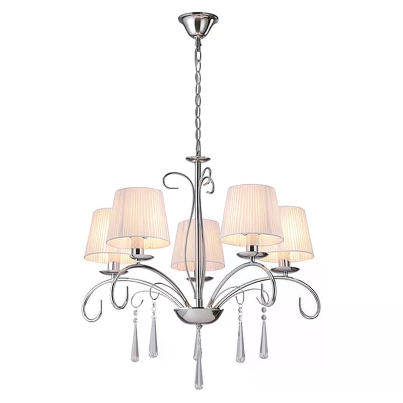 HOMELIGHTING Πολυέλαιος Οροφής Homelighting Flaren Μεταλλικός 61x61x58 cm - Ασημί/Λευκός