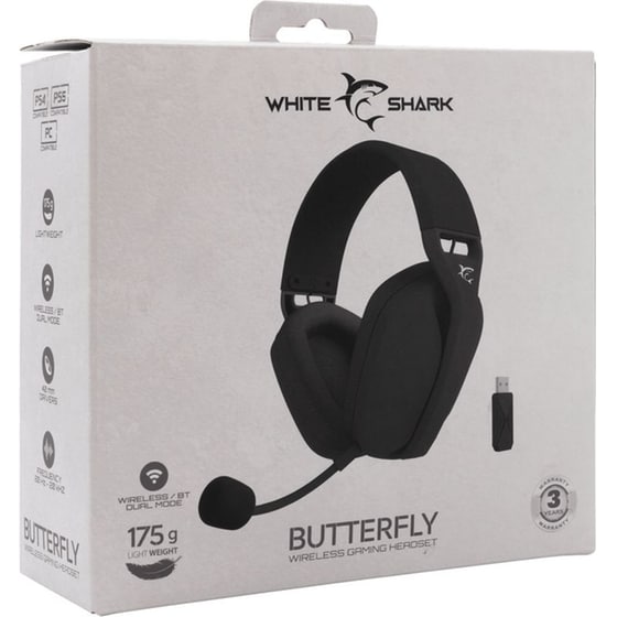 White Shark Wireless/bt Gaming Headset Wgh-2442 Butterfly Black image 7