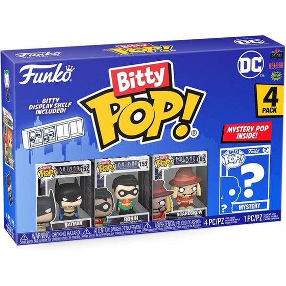 Funko Bitty Pop! DC Super Heroes - Batman, Robin, Scarecrow And Chase Mystery 4-Pack image 2