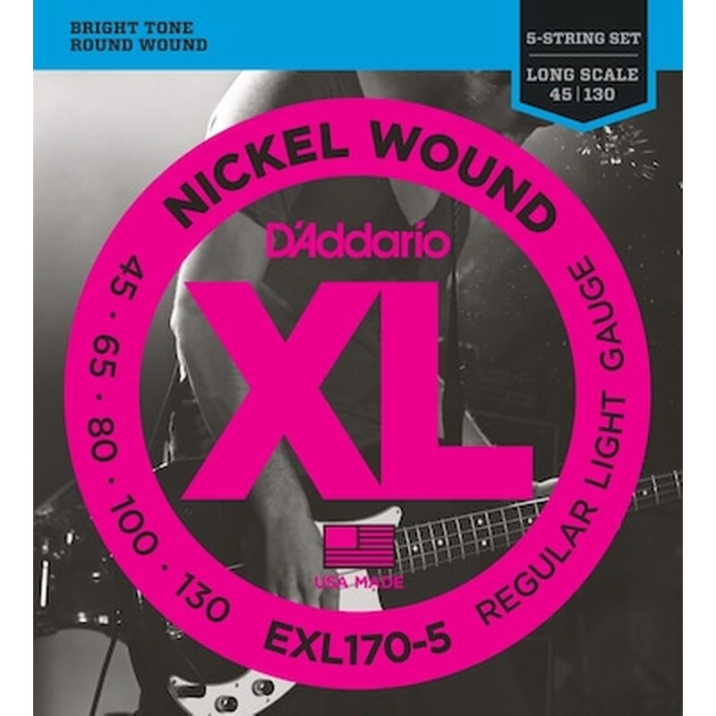 D'ADDARIO Σετ 5 Χορδές Ηλεκτρικού Μπάσου Daddario Exl170-5 045-130