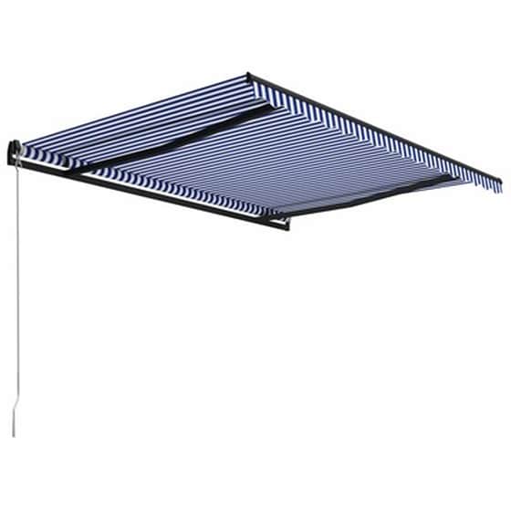 Vidaxl Τέντα Συρόμενη Χειροκίνητη Μπλε / Λευκό 450 X 300 Εκ. image 3
