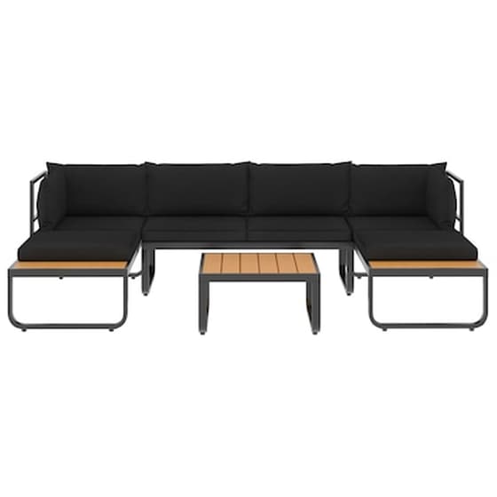 VidaXL Σετ Γωνιακού Καναπέ Κήπου 4 τμχ . από Αλουμίνιο/wpc με Μαξιλάρια image 3