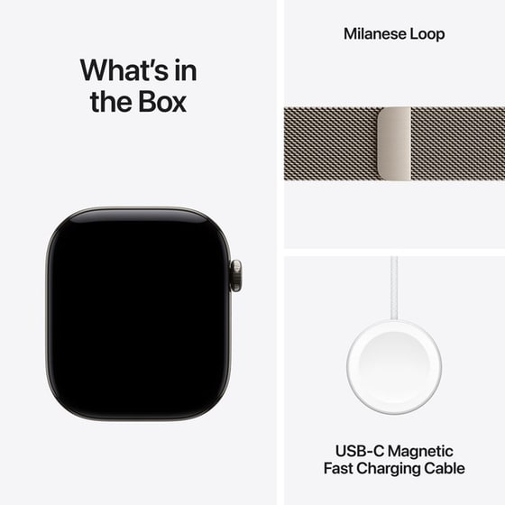Apple Watch Series 12 GPS + Cellular 46mm Natural Titanium Case with Natural Milanese Loop - M/L image 6