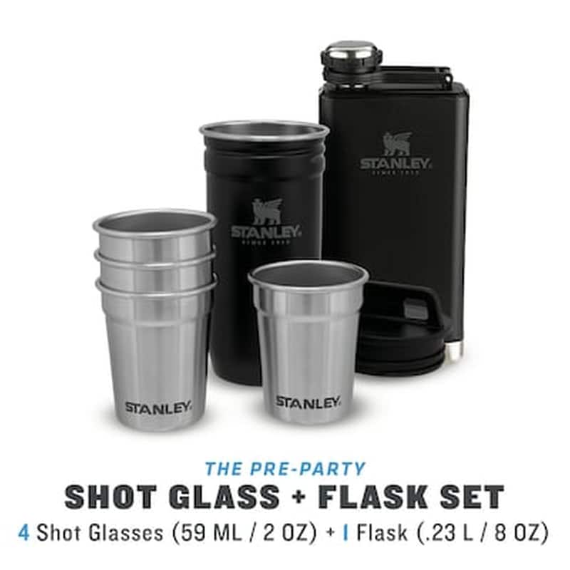 STANLEY The Pre-party Shotglass + Flask Set Matte Black