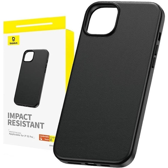 Θήκη Apple iPhone 15 Pro - Baseus Fauxther Series Case με MagSafe - Μαύρο image 1
