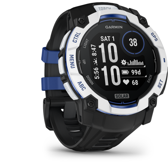 Smartwatch Garmin Instinct 3 Solar Supernova Collection 50mm - Whitestone with Black and Blue Limited Edition image 2