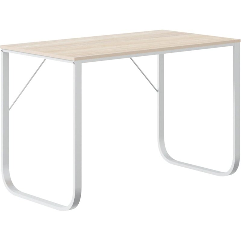 Γραφείο Υπολογιστή VidaXL από Μοριοσανίδα 110x60x73 cm - Λευκό/Δρυς