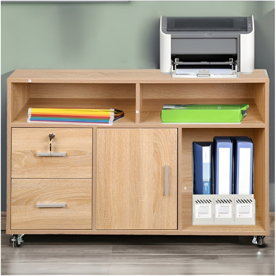 Συρταριέρα Γραφείου Bakaji 02839088 από Μελαμίνη 100x35cm - Ανοιχτό Καφέ image 2