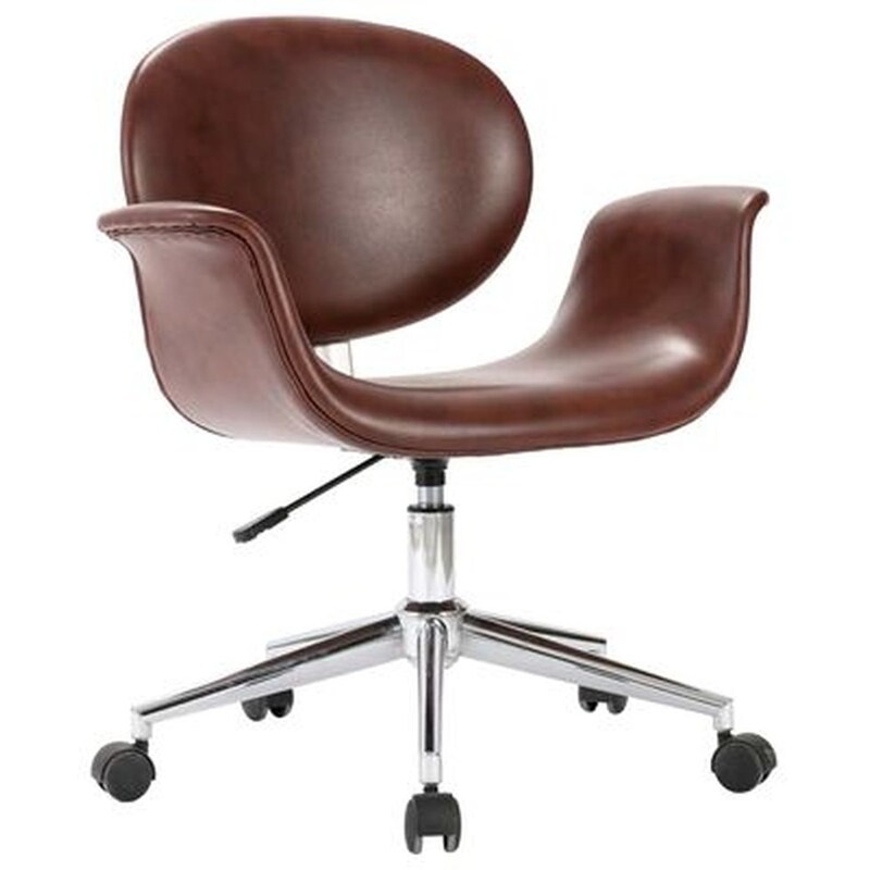 Καρέκλα Τραπεζαρίας Vidaxl Περιστρεφόμενη Καφέ από Συνθετικό Δέρμα