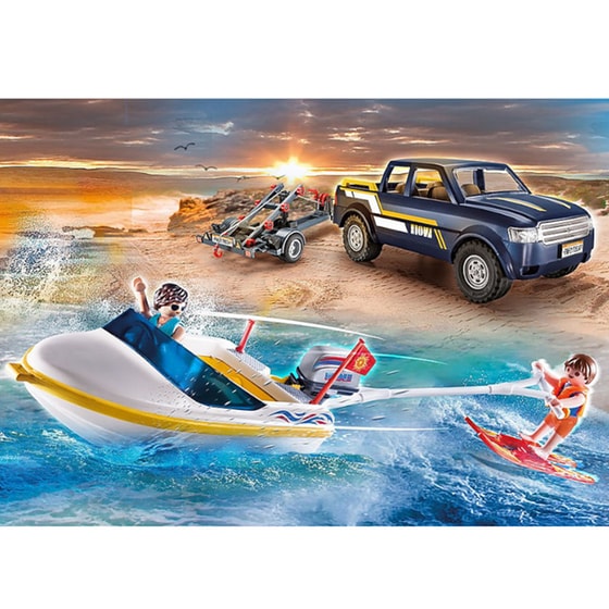 PLAYMOBIL® Family Fun Φορτηγάκι με τρέιλερ και ταχύπλοο (70534) image 3