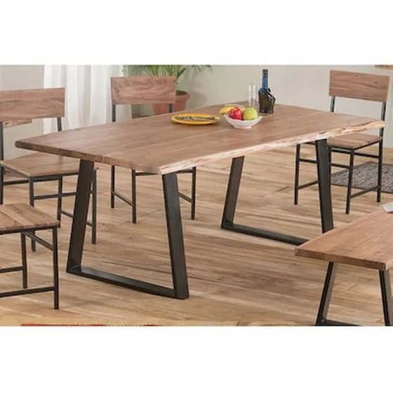 Τραπέζι 200x95cm Ακακία Φυσικό Μεταλλικό Μαύρο C9811 image 1