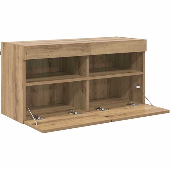 Έπιπλο Τηλεόρασης VidaXL Επιτοίχιο με LED 80 x 30 x 40 cm - Artisan Δρυς image 6
