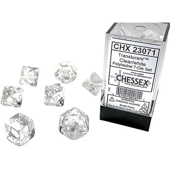 Chessex Translucent - Clear/White CHESSEX image 0