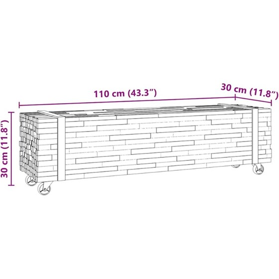 Έπιπλο Τηλεόρασης VidaXL 110 x 30 x 30 cm - Καφέ Μασίφ Ξύλο Τικ image 5