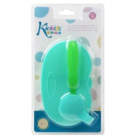 Kiokids Μπολάκι Αντιολισθητικό Διπλό Με Καπάκι Και Κουταλάκι Πράσινο 6+μ image 2