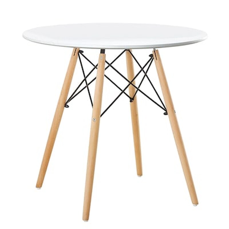 ESMARKET Τραπέζι Raptor Λευκό Mdf/ξύλο Φ80x74cm