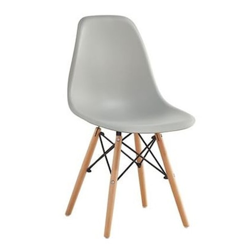 WOODWELL Καρέκλα Γκρι Pp Με Ξύλινα Πόδια - Σετ 4 Τμχ