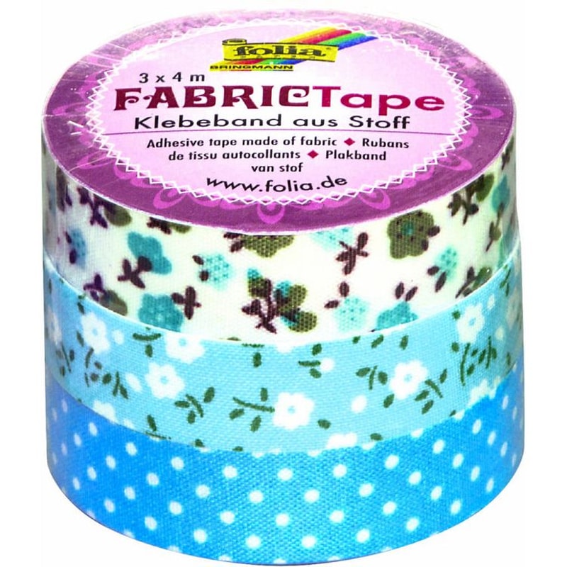 FOLIA Ταινίες Washi Υφασμάτινες 3 Τεμάχια Μπλε