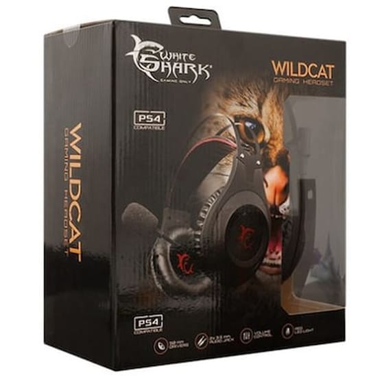 White Shark Wildcat Gaming Ενσύρματα Ακουστικά 3.5mm με LED Φωτισμό - Μαύρα image 3