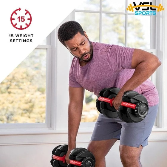 Αλτήρας VSL Sports VSL140067 Ρυθμιζόμενος με Δίσκους 2 - 24kg & Βάση image 9