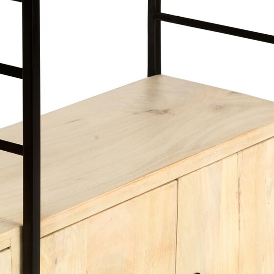 Βιβλιοθήκη VidaXL από Ξύλο 80x30x180 cm - Μπεζ/Μαύρο image 6