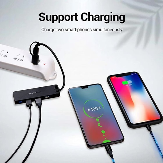 Vention Hub 4 Θυρών USB 3.0 με σύνδεση USB-C - Μαύρο image 2