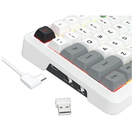 Redragon K688GB Gaming Μηχανικό Ασύρματο Bluetooth Πληκτρολόγιο RGB Λευκό (US) image 4