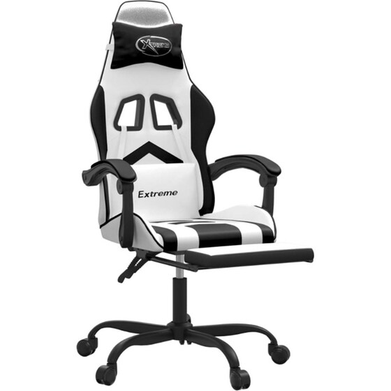 Καρέκλα Gaming VIDAXL 3143912 με Υποπόδιο από Τεχνητό Δέρμα - Μαύρο image 3