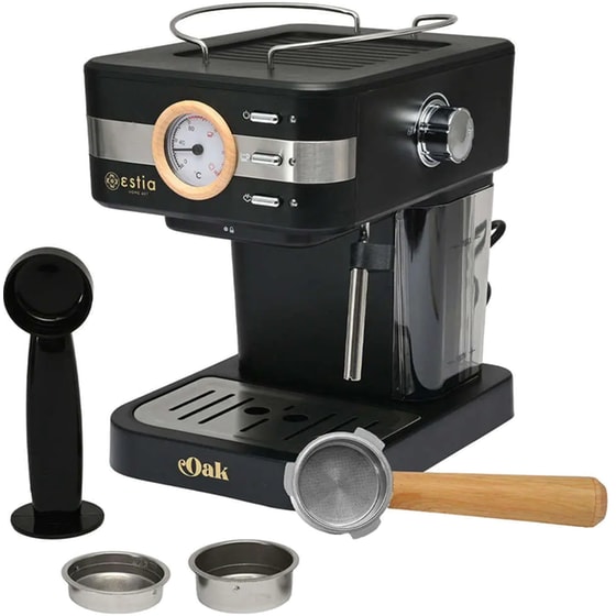 ESTIA 06-18986 950W 15 Bar Μαύρη Μηχανή Espresso image 2