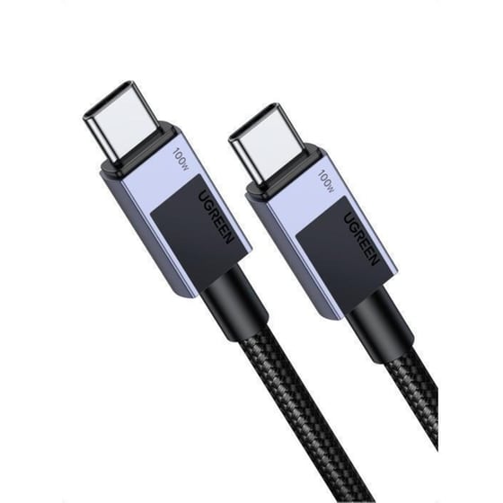 Καλώδιο Ugreen L512 USB-C male σε USB-C male 100W 1m - Μαύρο image 2