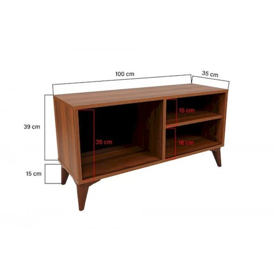 Έπιπλο Τηλεόρασης Vent από Μελαμίνη 100x35x54cm - Καρυδί image 8