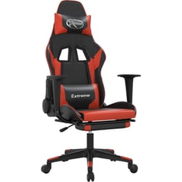 Καρέκλα Gaming VIDAXL 3143700 με Υποπόδιο από Τεχνητό Δέρμα - Μαύρο / Κόκκινο