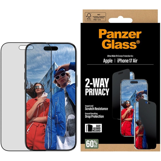 Προστατευτικό οθόνης Apple iPhone Air - PanzerGlass 2-Way Privacy Ultra-Wide Fit Screen Protection image 3