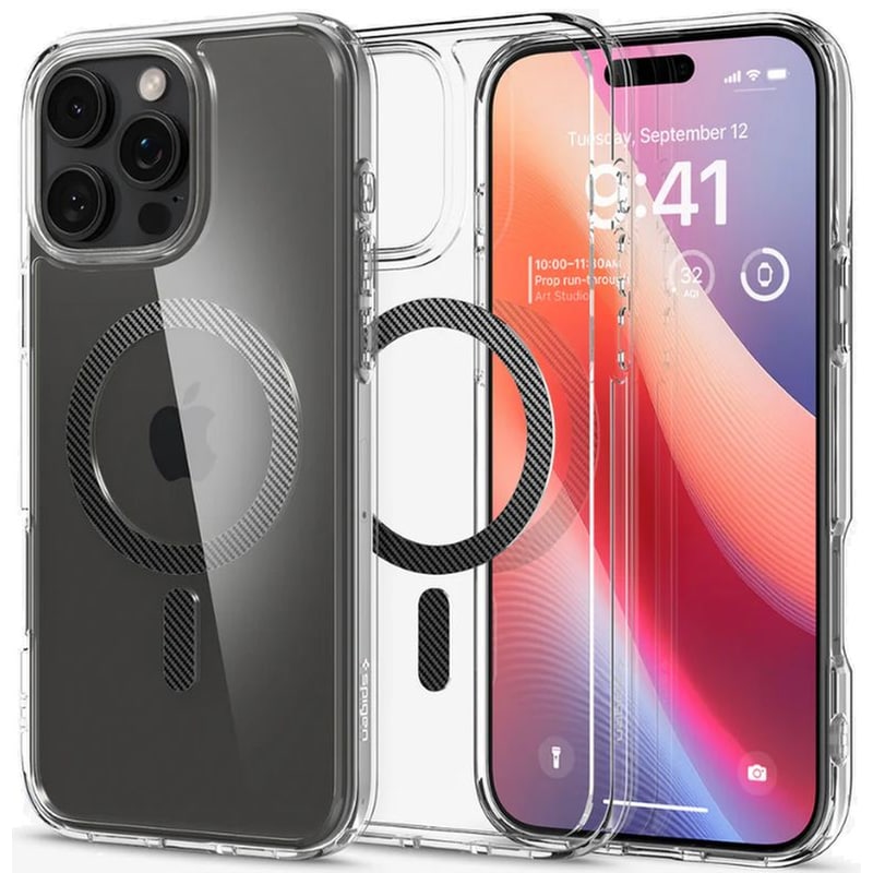 Θήκη Apple iPhone 16 Pro - Spigen Ultra Hybrid Magfit με MagSafe - Carbon Fiber (ACS08131)