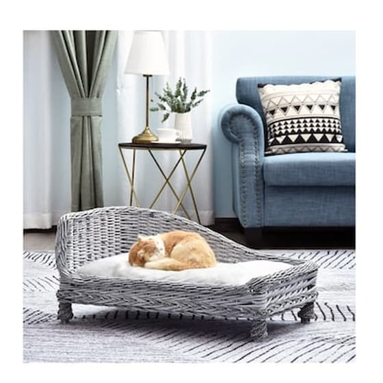 Πλεκτό Κρεβάτι Γάτας 69 X 42 X 33 Cm Χρώματος Γκρι Pawhut D04-127gy image 4