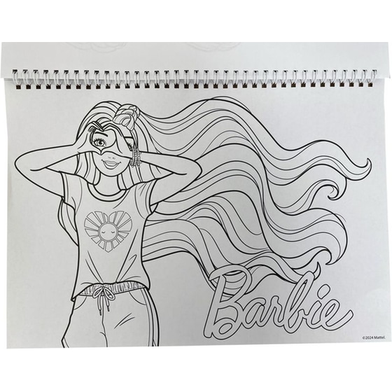 Μπλοκ Ζωγραφικής Gim 23x33 με Αυτοκόλλητα Barbie 40 Φύλλων image 3