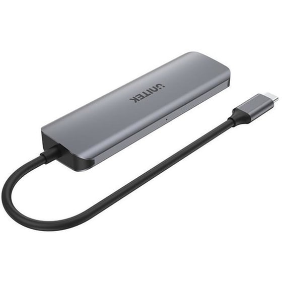 USB Hub Unitek H1107A USB-C με  5 θύρες - Γκρι image 1