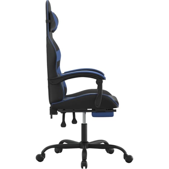 Καρέκλα Gaming VIDAXL 3143854 με Υποπόδιο από Τεχνητό Δέρμα - Μαύρο image 2