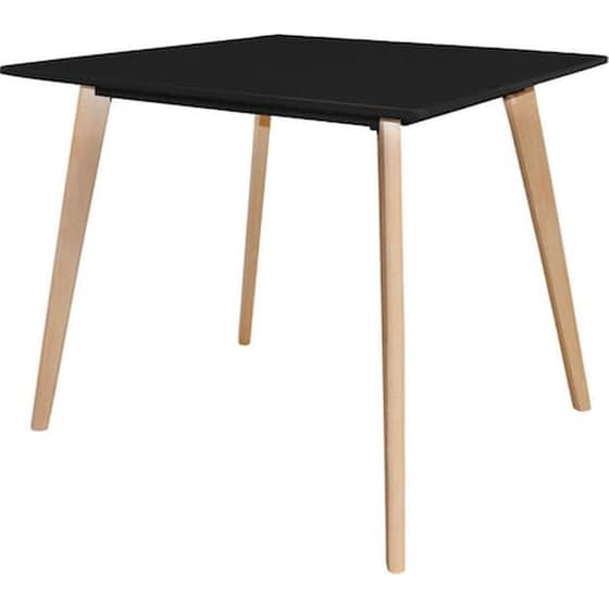 Τραπεζι Woodwell από Mdf 80x80x75 cm - Μαυρο/Φυσικό Χρώμα image 0