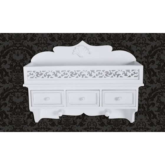Ράφι Τοίχου VidaXL Kρεμάστρα από MDF 48.5x13x37.5 cm - Λευκό image 4