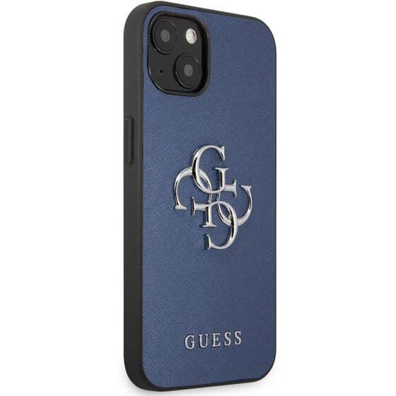 Θήκη Apple iPhone 13 - Guess 4g Logo Collection Hard Case PU Leather - Μπλε image 3